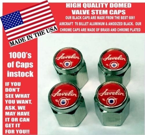 AMC Javelin American Motors Corporation Chrome Plated Red Valve Stem Caps NICE