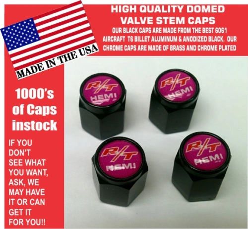 Billet Dodge Challenger Hemi RT SRT Hellcat Mopar Furious Fuchia Valve Stem Caps