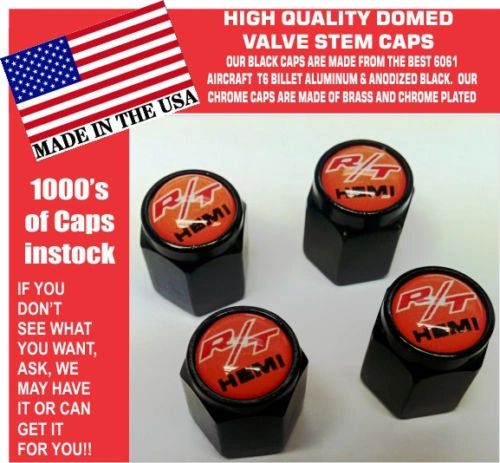 Billet Dodge Challenger Hemi RT SRT Hellcat Mopar Hemi Orange Valve Stem Caps