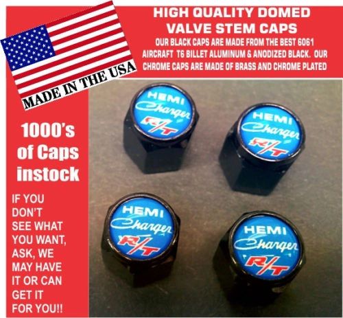 Billet Dodge Charger Hemi RT SRT Hellcat Mopar Blue Valve Stem Caps High Quality