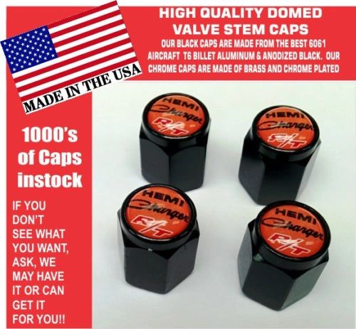 Billet Dodge Charger Hemi RT SRT Hellcat Mopar Orange Valve Stem Caps Nice