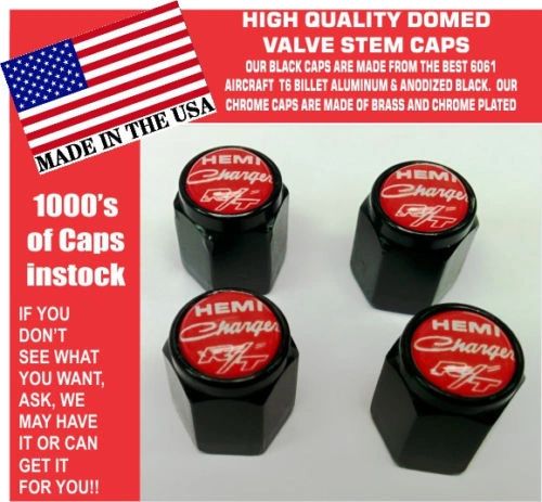 Billet Dodge Charger Hemi RT SRT Hellcat Mopar Reline Red Valve Stem Caps - Nice