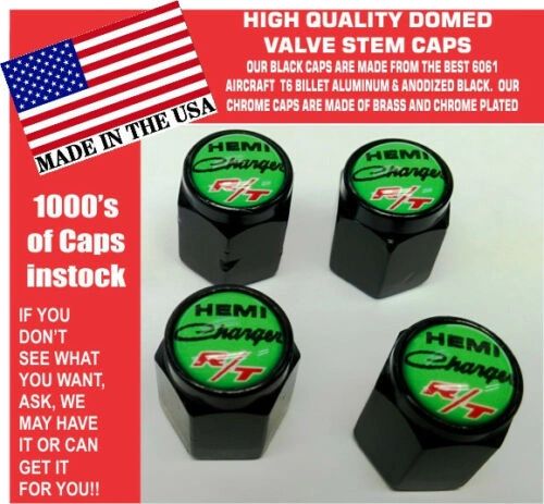 Billet Dodge Charger Hemi RT SRT Hellcat Mopar Sublime Green Valve Stem Caps