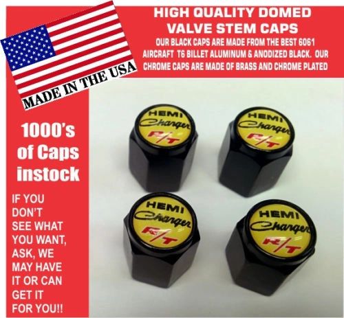 Billet Dodge Charger Hemi RT SRT Hellcat Mopar Yellow Valve Stem Cap All Metal