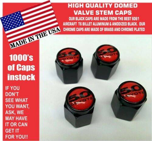 Billet For Ford 5.0 Red Coyote Mustang Cobra Shelby GT Valve Stem Caps