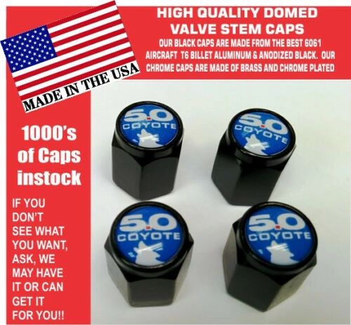 Billet Ford 5.0 Blue With Coyote Mustang SVT Cobra Shelby GT Valve Stem Cap