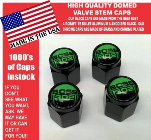 Billet Ford Boss 302 5.0 Green Coyote Mustang Cobra Shelby GT Stem Caps