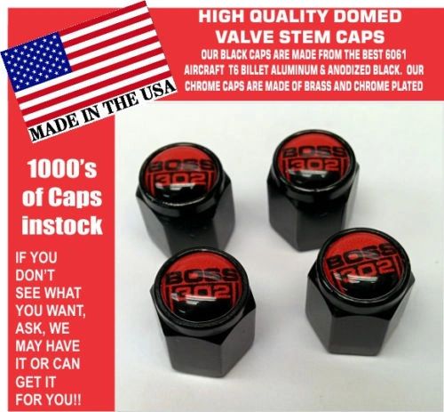 Billet Ford Boss 302 5.0 Red Coyote Mustang Cobra Shelby GT Stem Caps