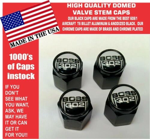 Billet Ford Boss 302 5.0 White Coyote Mustang Cobra Shelby GT Stem Caps