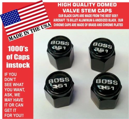 Billet Fits Ford Mustang Tribute Fastback 351 Black Valve Stem Caps Nice