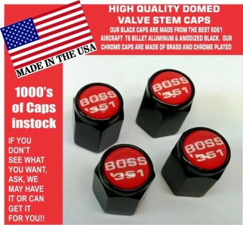 Billet Fits Ford Mustang Tribute Fastback 351 Red Valve Stem Caps - Nice