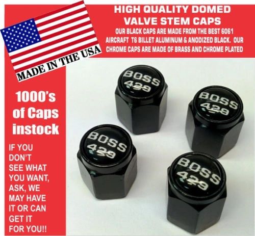 Billet Fits Ford Mustang Tribute Fastback 429 Black Valve Stem Caps - Nice