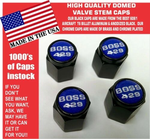 Billet Fits Ford Mustang Tribute Fastback 429 Blue Valve Stem Caps - Nice