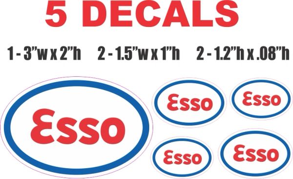 5 Oval Esso Decals