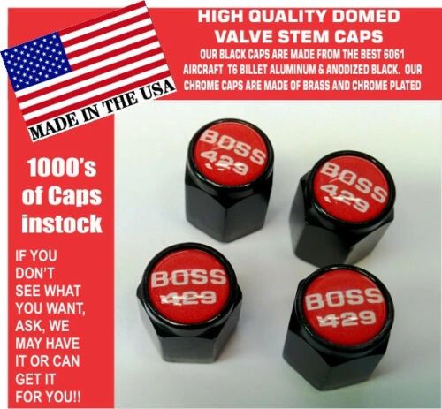 Billet Fits Ford Mustang Tribute Fastback 429 Red Valve Stem Caps - Nice