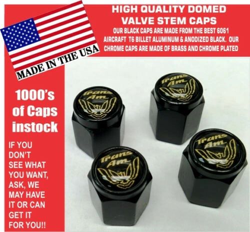 Billet Trans Am TransAm Formula Firebird Gold Black Valve Stem Caps Unique