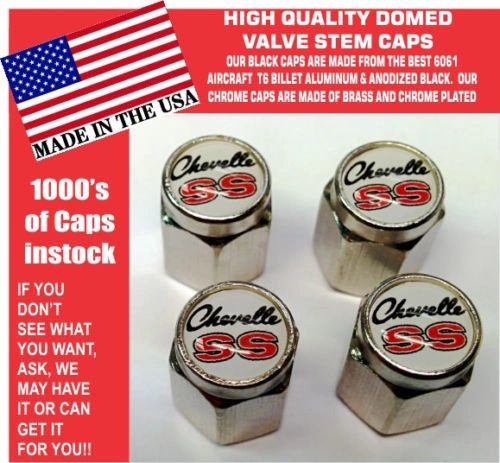 Chrome Chevrolet Chevy Malibu Chevelle SS Super Sport 396 454 Wht Valve Stem Cap