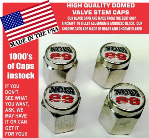 Chrome Chevrolet Chevy Nova SS 307 327 350 396 454 Wht Valve Stem Cap Unique