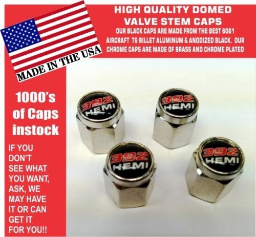 Chrome Dodge Challenger SRT Hellcat 392 Hemi Black Valve Stem Air Caps