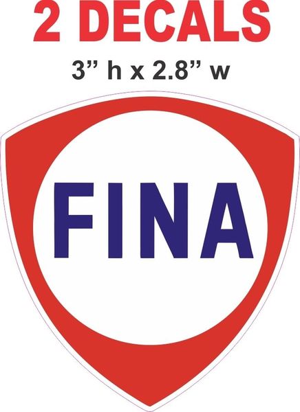 2 Fina Gasoline Decals