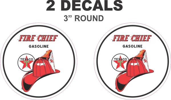 2 Texaco Fire Chief Decals