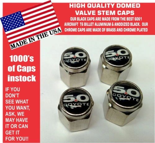 Chrome Fits Ford 5.0 Black Coyote Mustang Cobra Shelby GT Valve Stem Caps