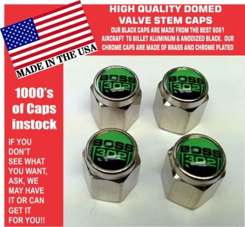 Chrome Fits Ford Boss 302 5.0 Green Coyote Mustang Cobra Shelby GT Stem Caps