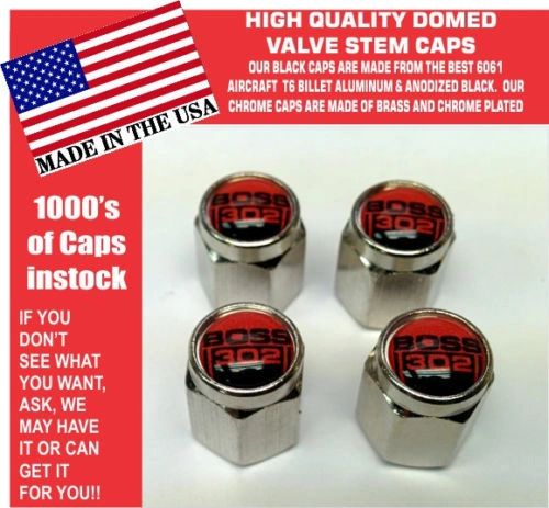 Chrome Fits Ford Boss 302 5.0 Red Coyote Mustang Cobra Shelby GT Stem Caps