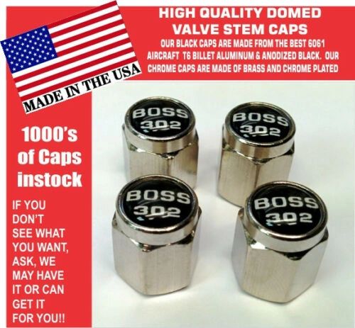 Chrome Fits Ford Mustang Tribute Fastback 302 Black Valve Stem Caps - Nice