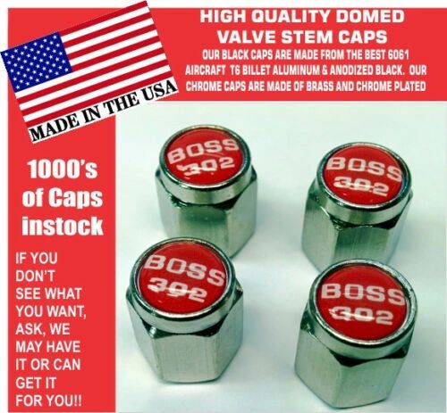 Chrome Fits Ford Mustang Tribute Fastback 302 Red Valve Stem Caps Nice