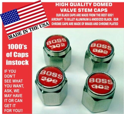 Chrome Fits Ford Mustang Tribute Fastback 302 Red Valve Stem Caps Nice