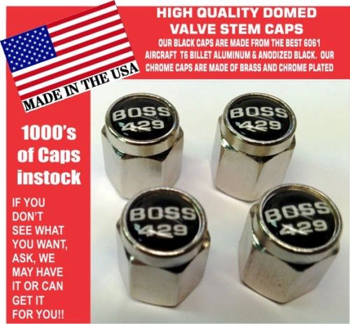 Chrome Fits Ford Mustang Tribute Fastback 429 Black Valve Stem Caps - Nice