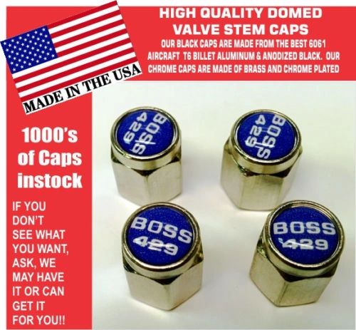 Chrome Fits Ford Mustang Tribute Fastback 429 Blue Valve Stem Caps - Nice