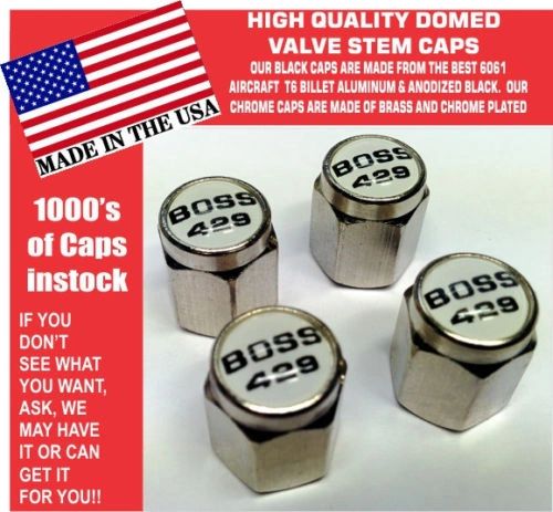 Chrome Fits Ford Mustang Tribute Fastback 429 White Valve Stem Caps