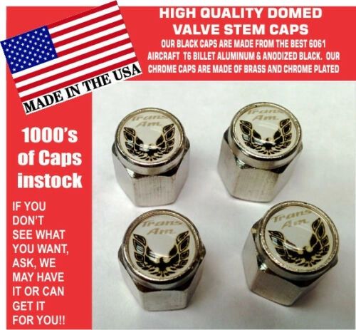 Chrome Pontiac Trans Am TransAm Formula Firebird Gold Black Wht Valve Stem Caps