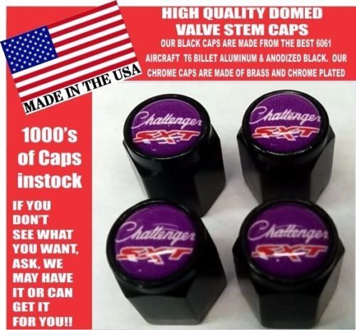 Dodge Mopar Challenger SXT Pentastar Billet Aluminum Plum Crazy Valve Stem Caps