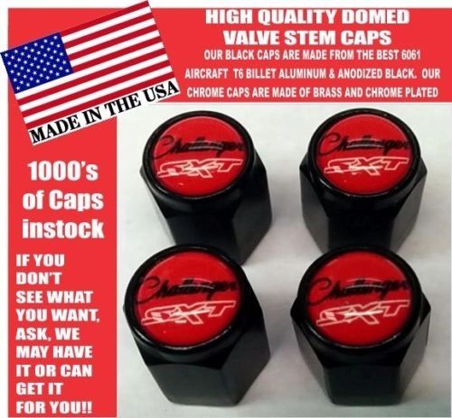 Dodge Mopar Challenger SXT Pentastar Billet Aluminum Red Valve Stem Caps