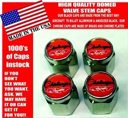 Dodge Mopar Challenger SXT Pentastar Chrome Red Valve Stem Caps NICE