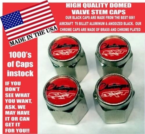 Dodge Mopar Challenger SXT Pentastar Chrome Red Valve Stem Caps NICE