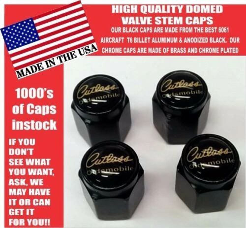 Oldsmobile Cutlass Supreme 442 Olds Billet Black Valve Stem Caps Very Nice