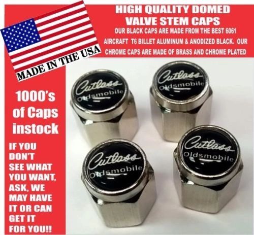 Oldsmobile Cutlass Supreme 442 Olds Chrome White Valve Stem Caps Very Nice