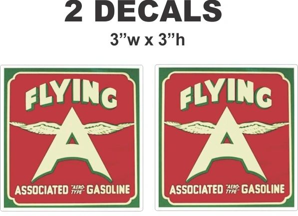 2 Vintage Style Flying A Associated Aero Gasoline