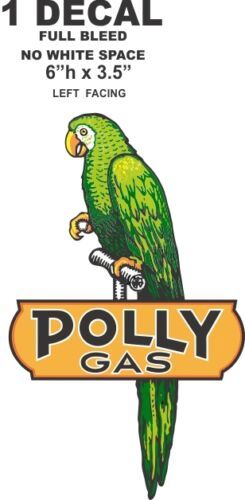 Polly Gas Bird Left Facing - 6" Tall Full Bleed - No white Space