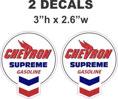 2 Vintage Style Chevron Supreme Gasoline