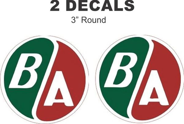 2 BA British American Gasoline Decals