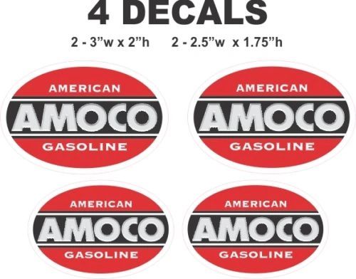4 Vintage Style Amoco Gasoline Decals
