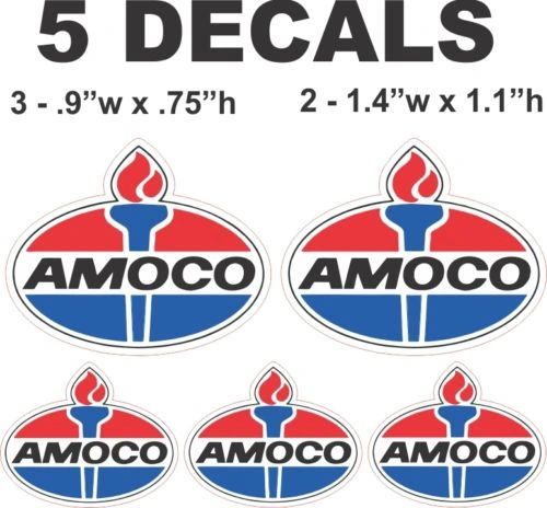 5 Amoco Decals - Nice