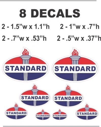 8 Standard Gasoline Oil Decals - Great For Many Projects | Nicer Decals ...