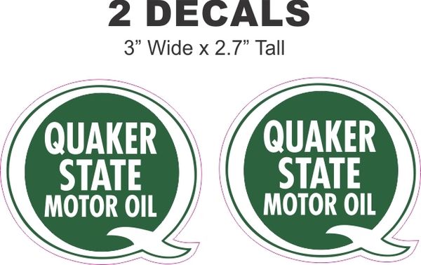 2 Quaker State Motor Oil Decals