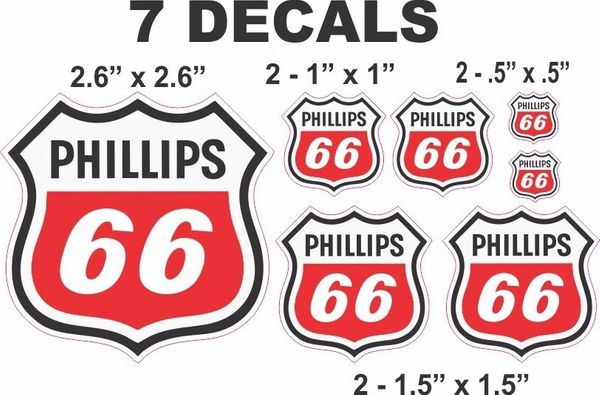 7 Phillips 66 Shield Vinyl Decal